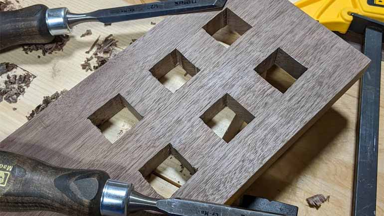 Square Hole Wood Cutting