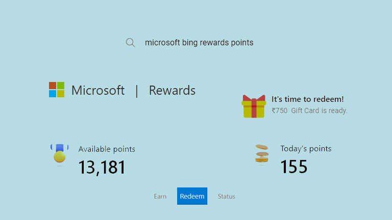 Earn MicrosoftBing Rewards Points